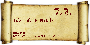 Török Niké névjegykártya